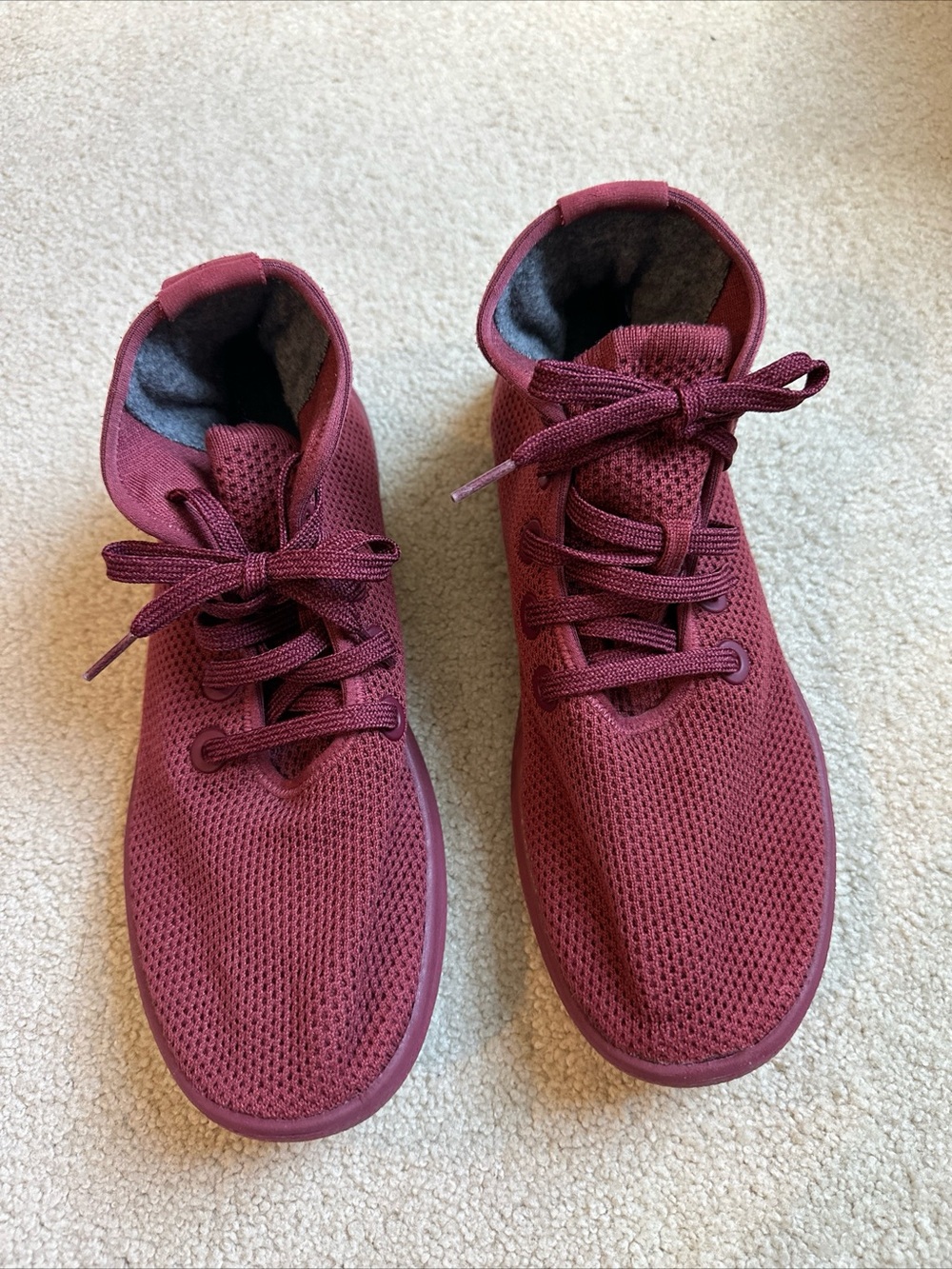 Allbirds Tree Toppers Women’s 11 Burgundy Knit Casual Lace-Up Shoes